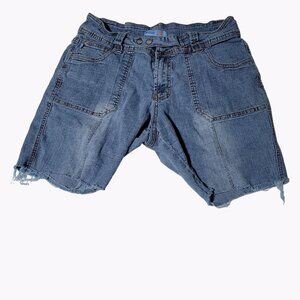 Apollo Jean Shorts Womens Size 17 Mid Rise Medium Wash Denim Cut Offs Juniors